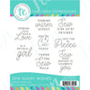 A set of 8 rubber stamps and images not to scale for sewing and crafting projects