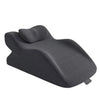 A dark gray memory foam wedge pillow designed for back support, acid reflux relief, and leg elevation.