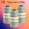 Three spools of Hollow yarn, each containing 19 skeins, totaling 450g for knitting and crochet.