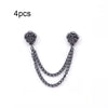 A silver magnetic chain buckle featuring a detailed rose design, shown against a white background.