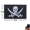 Blackbeard skull pirate flag embroidered patch with hook and loop backing