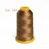 A spool of Col. 184 high tenacity polyester embroidery thread on a yellow base.