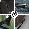 Close-up view of a universal zipper repair kit showing replacement heads and various applications on fabric.