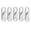 A set of five detachable metal zipper puller repair kits.
