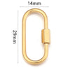 Gold stainless steel heart-shaped screw lock carabiner clasp for jewelry making