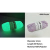 Purple glow-in-the-dark yarn for knitting and crochet with a 2mm diameter and 50 meters length