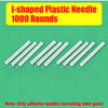 A box cover displaying I-shaped plastic needles, with text indicating 1000 rounds.