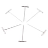 A set of stainless steel T-pins for wig making and knitting, arranged in a star pattern.