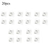 A set of 20 self-adhesive curtain rod clips designed for mounting on windows and walls.