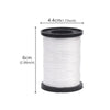 A roll of white sewing thread or cord, measuring 6cm long and 4.4cm in diameter.