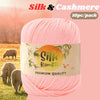 Pink silk and cashmere yarn in 10 packs of bamboo blend thread for knitting and crochet