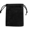 Black velvet drawstring jewelry gift bag with black cord ties