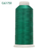 A spool of emerald green embroidery thread labeled Col.1750