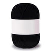 A skein of black soft milk cotton knitting yarn