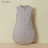 A light gray unisex cotton sleep sack for baby and toddler with a star pattern.