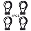 Set of four black magnetic curtain tiebacks with looped ends