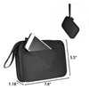 Black multi-function sewing and embroidery kit with a storage pouch and a separate tool.