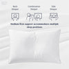 Three sleep positions demonstrated for a medium firm support pillow.