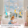 A child is looking through a window with UV protection and sun blocking film applied, demonstrating skin and furniture protec