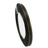 Roll of 6mm gold-edged satin ribbon in black for gift wrapping and crafts