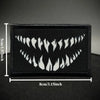Black tactical hook and loop emblem patches featuring a white tooth pattern.