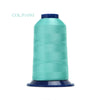 A spool of teal polyester embroidery thread labeled COL.P1093.