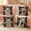 A set of funny screaming goat pillow covers featuring realistic gray and black goat faces.