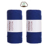 Two skeins of navy blue hollow cotton yarn for crafting