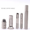 A set of refined copper handles for sewing tools, showing various sizes and finishes.