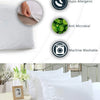 Premium quality pillow protector with zippered cover features hypoallergenic, antimicrobial, and machine washable properties.
