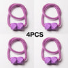 A set of four purple magnetic curtain tiebacks with a woven cord texture.