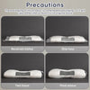 A sequence of images showing an adjustable massage neck pillow transitioning from compressed packaging to its final, expanded