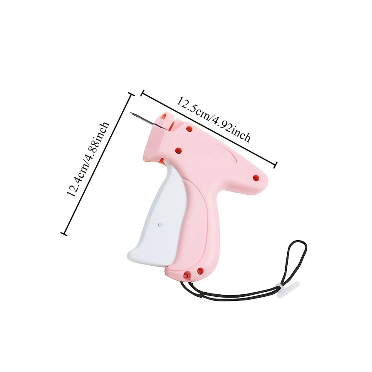 A pink professional fine sewing gun with a white plastic body and a black cord, shown from the side.