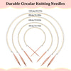 A set of durable circular knitting needles in various sizes, including 100cm down to 40cm, shown against a white background.