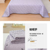 A stack of lavender quilted towels with a floral pattern displayed on a white background.