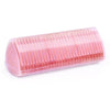 A clear pink silicone eraser tool used for fabric chalk markers or sewing tools.