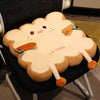 A plush cartoon toast shaped seat cushion for back and fatigue relief