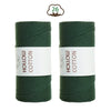 Two spools of dark green hollow cotton yarn for crafting
