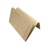 A beige felt bedside storage organizer with a hanging pocket shown from an angle.