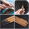 A set of durable wood crochet hooks in various sizes for dreadlocks and braids.