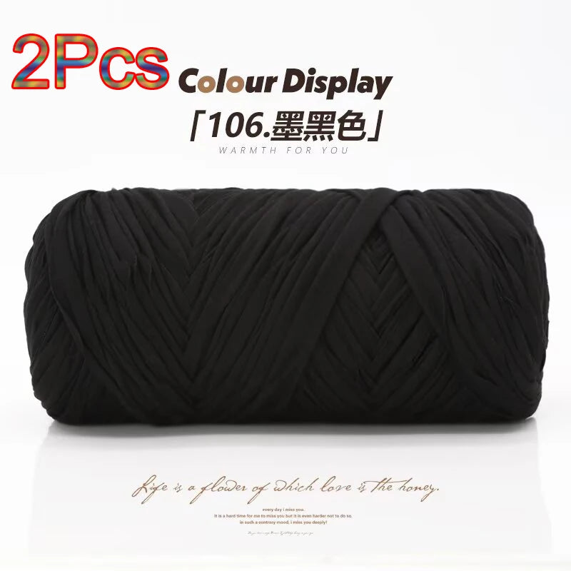 A spool of black reusable elastic yarn used for crafting.