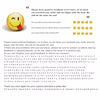 A yellow smiling emoji face next to text encouraging positive feedback for an order.