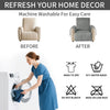 Before and after comparison of a machine washable slipcover for a recliner sofa