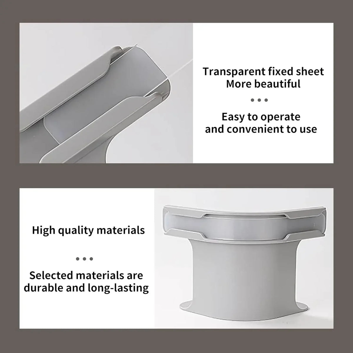 A transparent fixed sheet gripper is shown, highlighting its beauty and ease of operation.