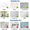 A guide showing suitable and unsuitable surfaces for heavy duty self-adhesive hook and loop tape.