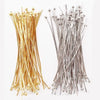 A bundle of silver ball head pins for jewelry making
