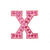 Pink rhinestone letter X patch for DIY craft project