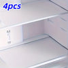 Four non-slip silicone shelf liners for refrigerators and freezers shown inside a white cabinet.