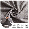 Gray linen fabric showing texture and weave with comfort, breathability, and health benefits.