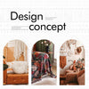 A close-up of a romantic floral jacquard sofa throw blanket draped over a beige sofa.